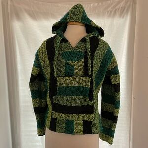 Baja hoodie, green and black, sz Small